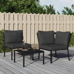 Chaise de avec coussins gris 76x76x79 cm acier