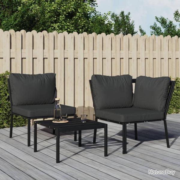 Chaise de avec coussins gris 76x76x79 cm acier