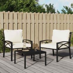Chaises de et coussins sable lot de 2 68x76x79 cm acier