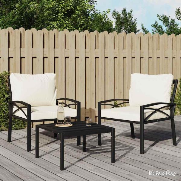 Chaises de et coussins sable lot de 2 68x76x79 cm acier
