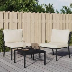 Chaises de et coussins sable lot de 2 60x74x79 cm acier