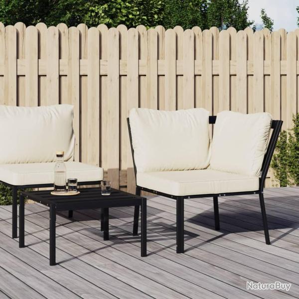 Chaise de avec coussins sable 76x76x79 cm acier