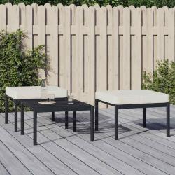 Tabourets de et coussins sable lot de 2 60x60x35cm acier