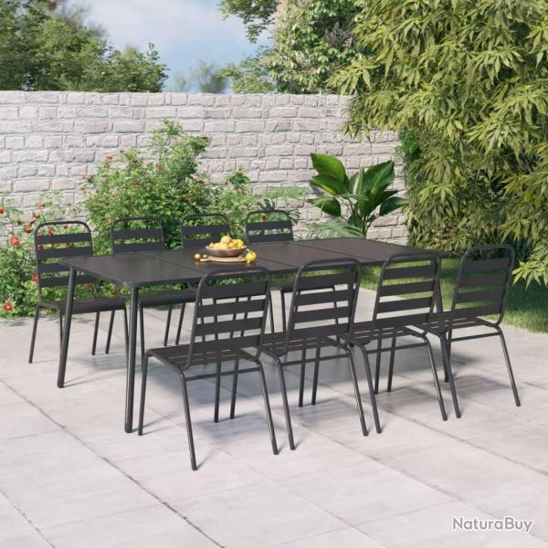 Table de anthracite 200x100x71 cm acier
