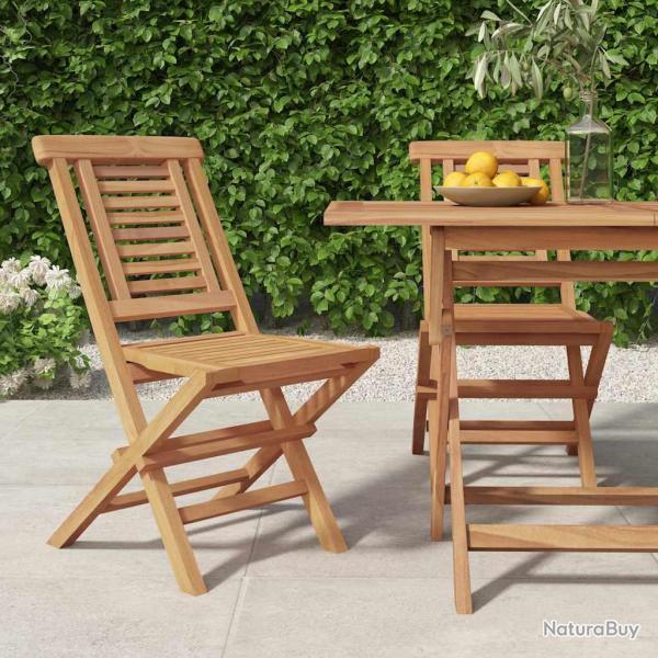 Chaises de pliantes lot de 2 47x63x90cm bois massif teck