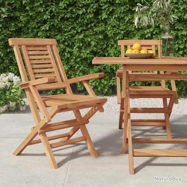 Chaises de pliantes lot de 2 56x63x90cm bois massif teck