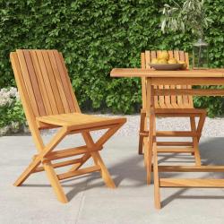 Chaises de pliantes lot de 2 47x47x89cm bois massif teck