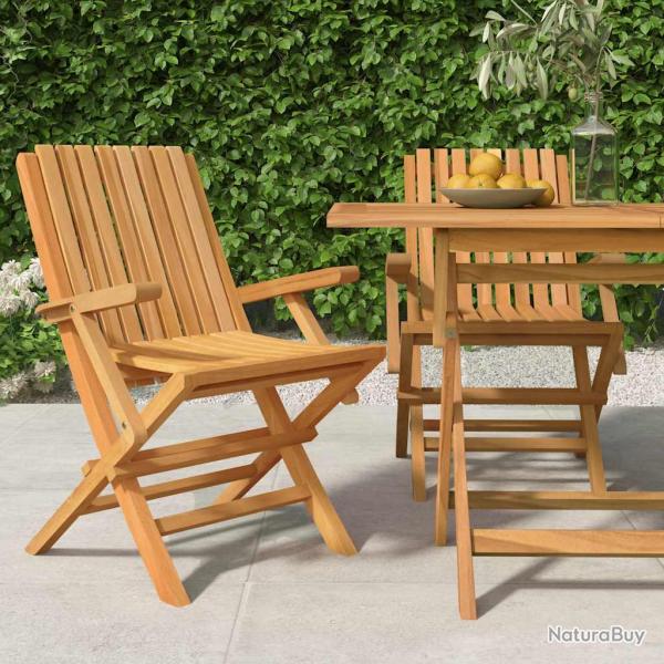 Chaises de pliantes lot de 2 61x67x90cm bois massif teck