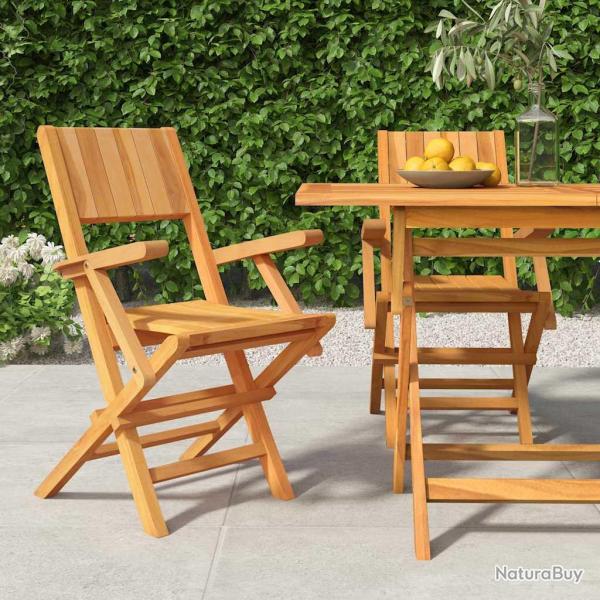 Chaises de pliantes lot de 2 55x61x90cm bois massif teck