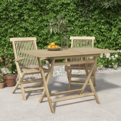 Table de pliante gris 120x70x75 cm bois de teck solide