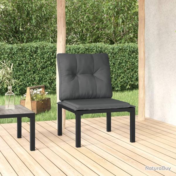Chaise de avec coussins noir/gris r�sine tress�e