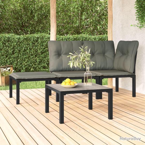 Table basse de gris 55x55x31 cm DPC et acier