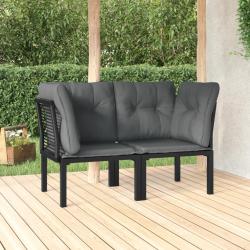 Chaises d'angle de avec coussins lot de 2 noir/gris