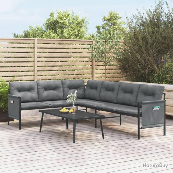 Canap� d'angle de anthracite acier et textil�ne