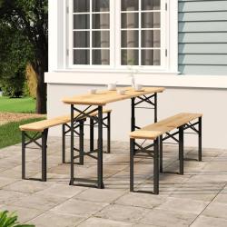 Table &agrave; bi&egrave;re pliable 170x50x75/105 cm bois massif de sapin