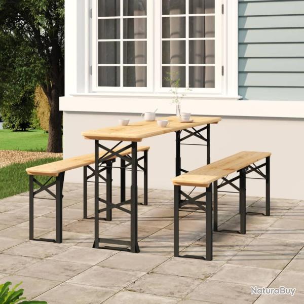 Table � bi�re pliable 170x50x75/105 cm bois massif de sapin