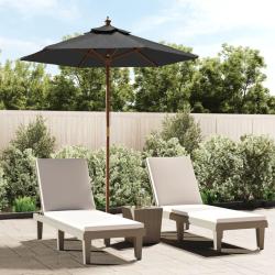 Parasol de avec m&acirc;t en bois anthracite 196x231 cm