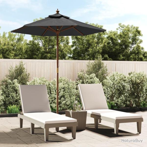 Parasol de avec m�t en bois anthracite 196x231 cm