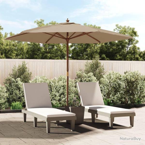 Parasol de avec m�t en bois taupe 299x240 cm