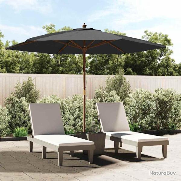 Parasol de avec m�t en bois noir 299x240 cm