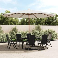 Parasol de avec m&acirc;t en bois sable 400x273 cm