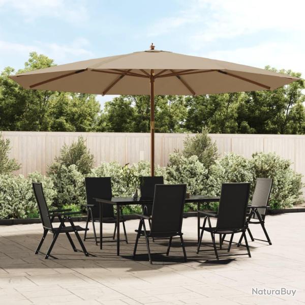 Parasol de avec m�t en bois taupe 400x273 cm