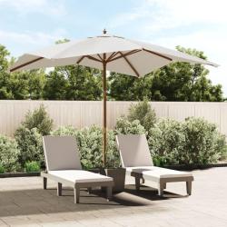 Parasol de avec m&acirc;t en bois sable 300x300x273 cm