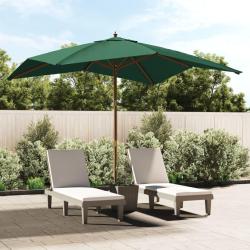 Parasol de avec m&acirc;t en bois vert 300x300x273 cm
