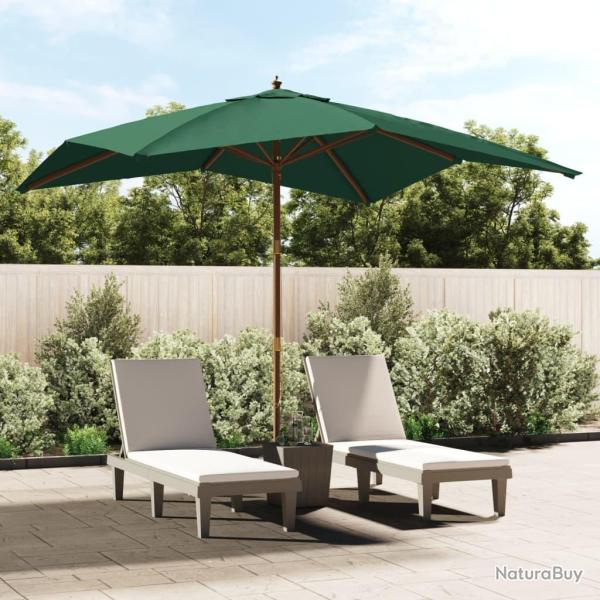 Parasol de avec m�t en bois vert 300x300x273 cm