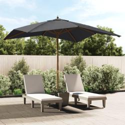 Parasol de avec m&acirc;t en bois noir 300x300x273 cm
