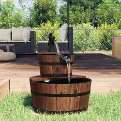 Fontaine &agrave; eau avec pompe 44,5x44,5x58 cm Bois de sapin massif
