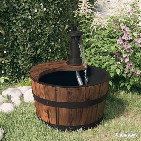 Fontaine � eau avec pompe 28x28x34,5 cm Bois de sapin massif