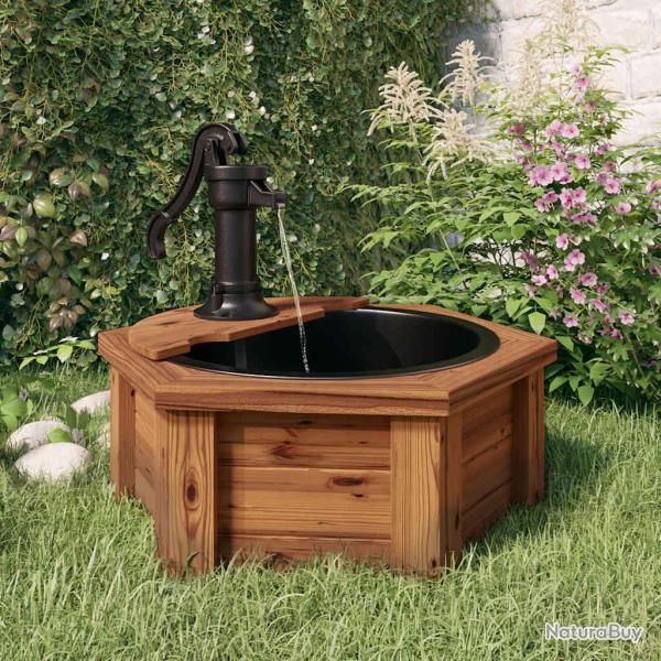 Fontaine � eau avec pompe 57x57x53 cm Bois de sapin massif