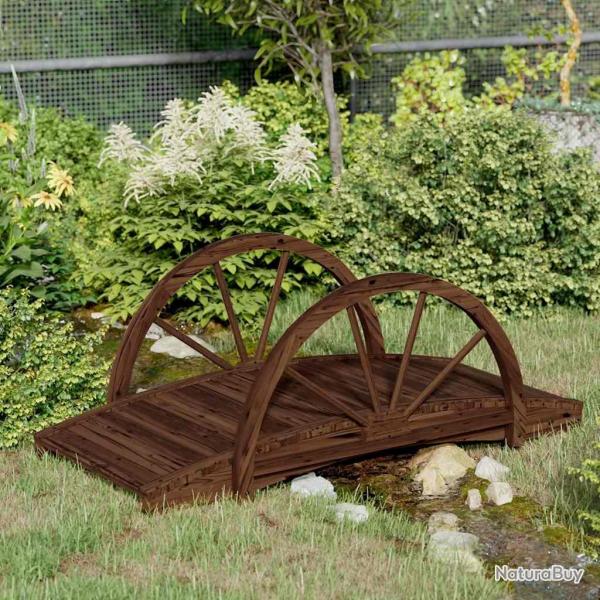 Pont de avec demi-roue 99x50x38 cm bois de sapin massif