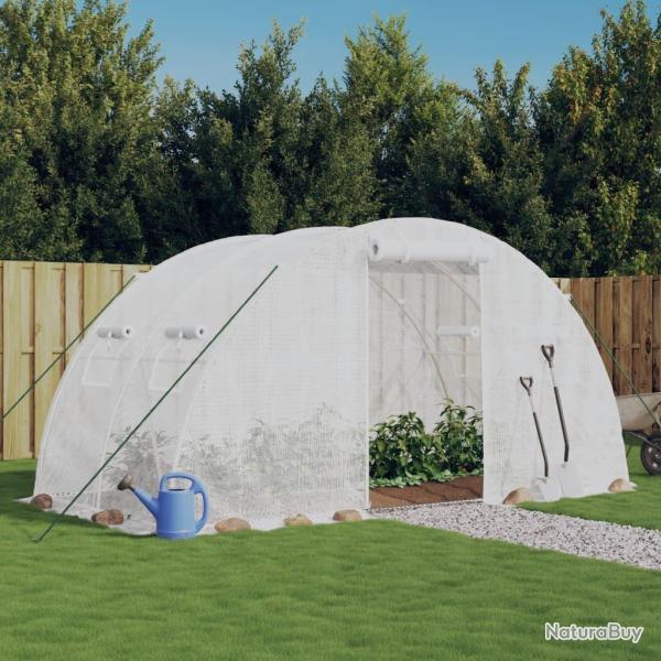 Serre avec cadre en acier blanc 8 m� 4x2x2 m