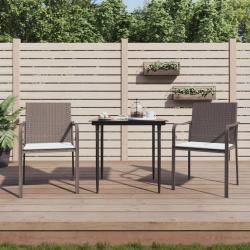 Chaises de et coussins lot de 2 marron 56x59x84 cm rotin
