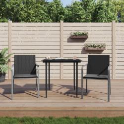 Chaises de avec coussins lot de 2 noir 56x59x84 cm rotin