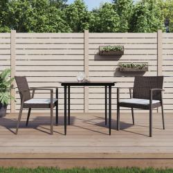 Chaises de coussins lot de 2 marron 56,5x57x83 cm rotin