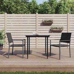 Chaises de lot de 2 noir 54x62,5x89 cm r&eacute;sine tress&eacute;e