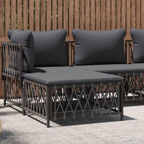Repose-pied de avec coussin anthracite tissu tiss�