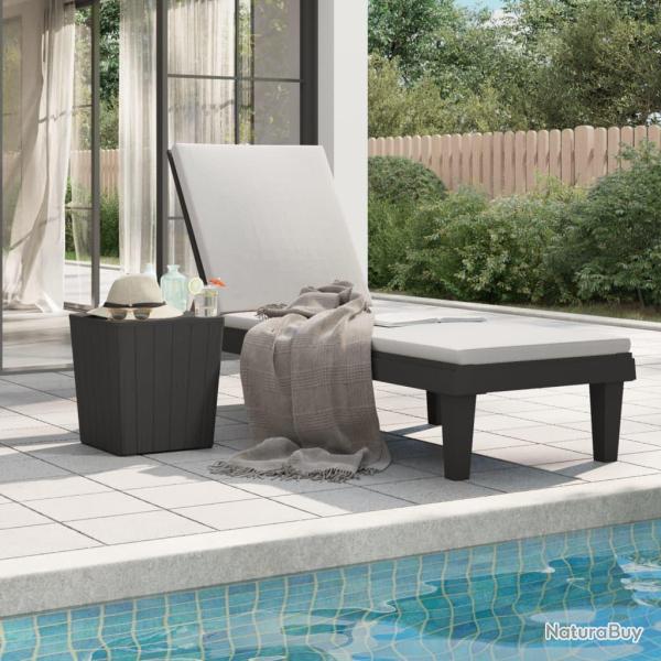 Chaise longue noir 155x58x83 cm polypropyl�ne