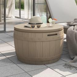 Bo&icirc;te de rangement de 3 en 1 marron clair polypropyl&egrave;ne