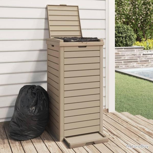 Poubelle d'ext�rieur marron clair 41x41x86 cm polypropyl�ne