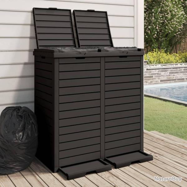 Poubelle d'ext�rieur noir 78x41x86 cm polypropyl�ne
