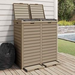 Poubelle d'ext&eacute;rieur marron clair 78x41x86 cm polypropyl&egrave;ne