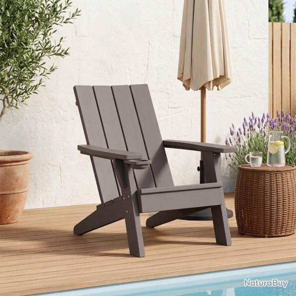 Chaise Adirondack marron clair en polypropyl�ne, 75 � 88,5 � 89,5 cm, pour le jardin