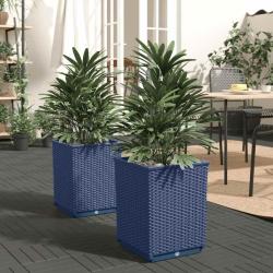 Jardini&egrave;res 2 pcs bleu gris 30x30x37 cm polypropyl&egrave;ne