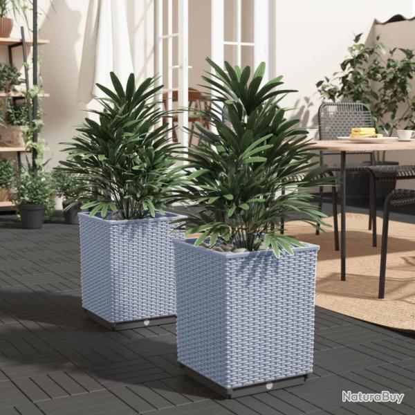 Jardini�res 2 pcs gris clair 30x30x37 cm polypropyl�ne