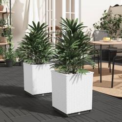 Jardini&egrave;res 2 pcs blanc 30x30x37 cm polypropyl&egrave;ne