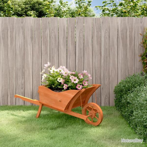 Jardini�re brouette 128x45,5x43 cm bois de sapin massif